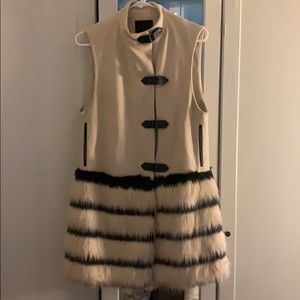 Anthropologie Faux Fur Long Vest